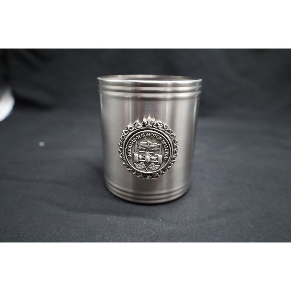 Official Indianapolis 500 Brickyard Coin on Stainless Can Holder